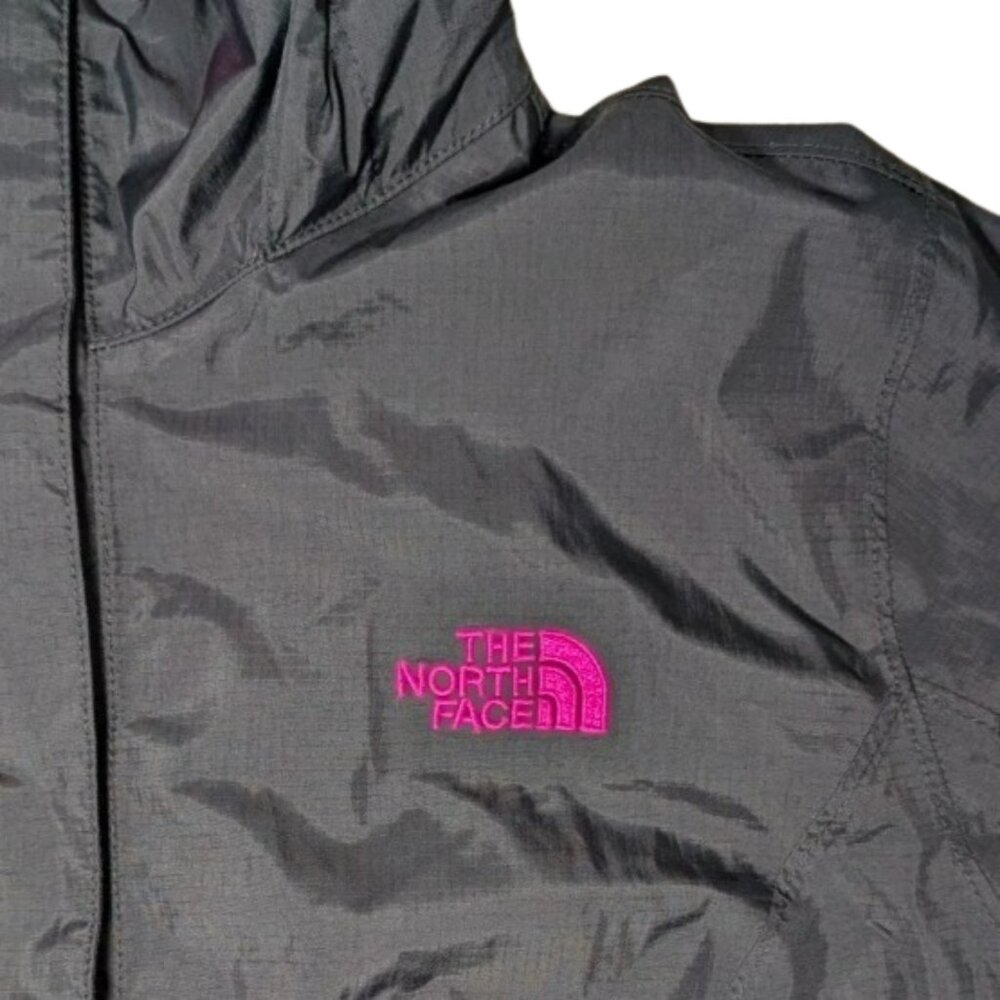 The North Face Resolve Jacket Women's Large Black Pink HyVent Waterproof - Picture 2 of 14